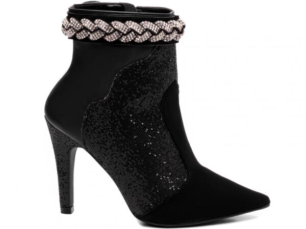 Bota Bico Fino Glitter Preto