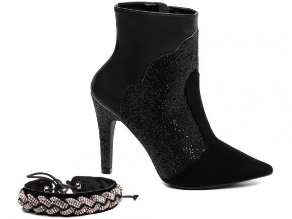 Bota Bico Fino Glitter Preto - Image 6