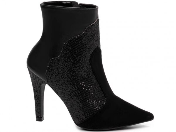 Bota Bico Fino Glitter Preto - Image 7